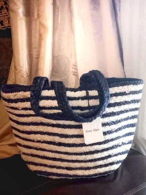 Summer handbag new, white and blue