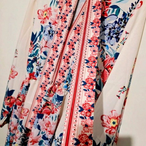 Shein Floral Dress new, balloon sleeves, beige multicolor
