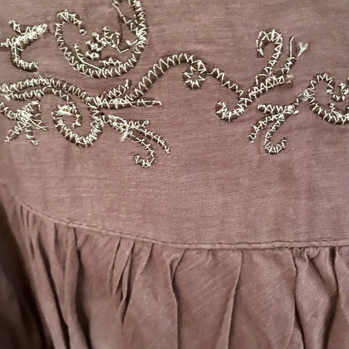 Zara skirt brown like new, cotton with embroidery size S