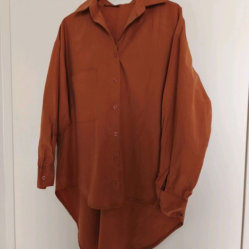 Poplin shirt like new, orange, size S