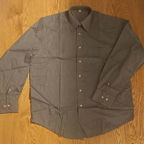 Men's grey long-sleeved shirt brand new, classic style