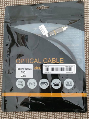 Optical fiber cable gold-plated 0.5m new