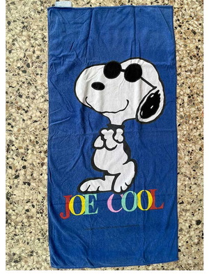 Πετσέτα θαλάσσης Snoopy μεταχειρισμένη, βαμβακερή, 69x140 εκ, ξεθωριασμένη