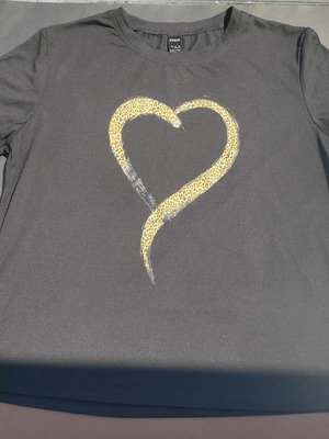 Shein women's t shirt used, size L, black with print