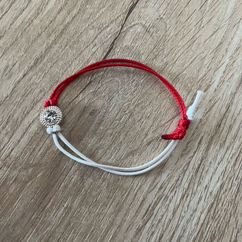 Handmade Martaki like new with white and red diamond detail