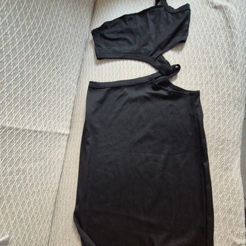 Shein One Shoulder Top and Maxi Skirt Set like new, black, S/M