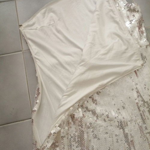 Pretty Lavish long sequin dress with one shoulder, size M (EU 40)