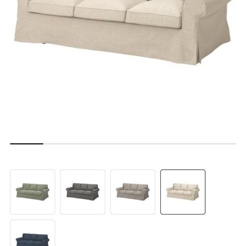 EKTORP three-seater sofa used, beige color, IKEA