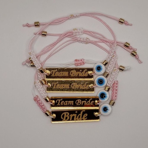 Bride and Team Bride bracelets new handmade with evil eye