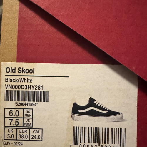 Vans Old School sneakers like new, size 38, black and white