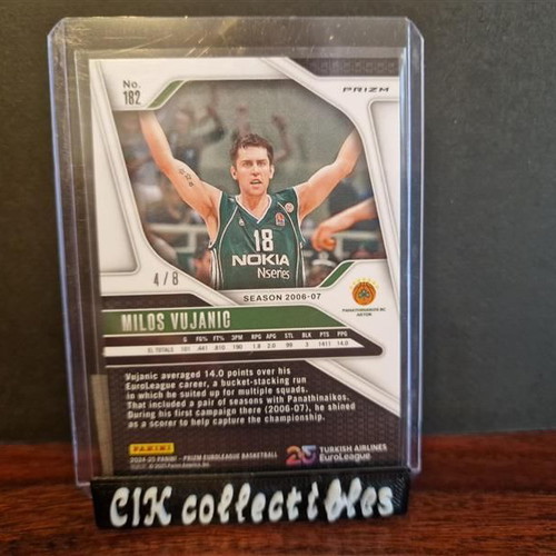 EuroLeague Panini Prizm Panathinaikos Milos Vujanic Black Gold Shimmer card new