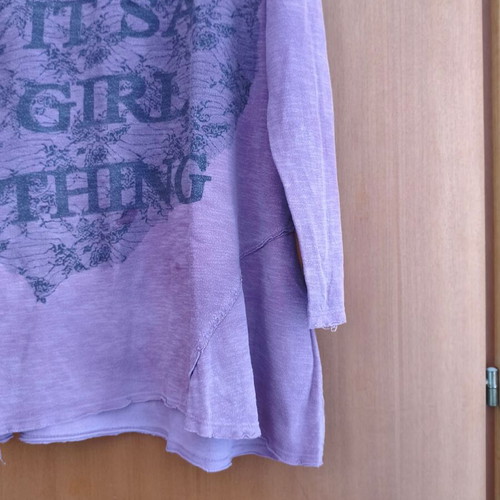 Asymmetric blouse "It’s a Girl Thing" oversized Large - XLarge like new, purple and pink
