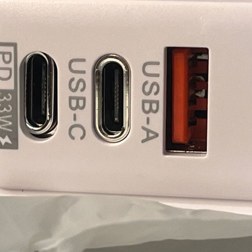 65W GaN Fast Charger with 2x USB-C and 1x USB-A new