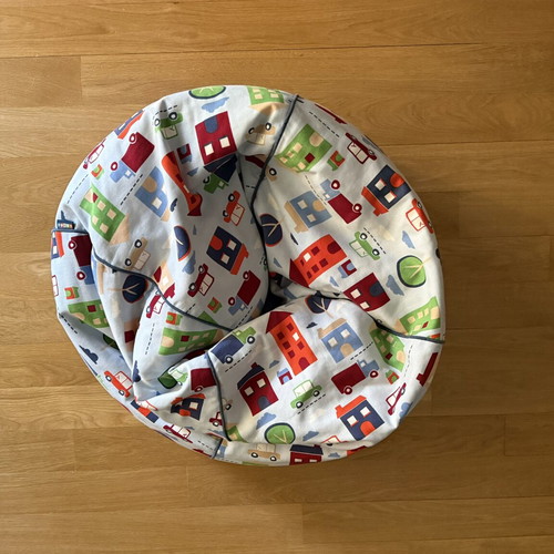 Colorful pouf beanbag 100% cotton with removable cover like new