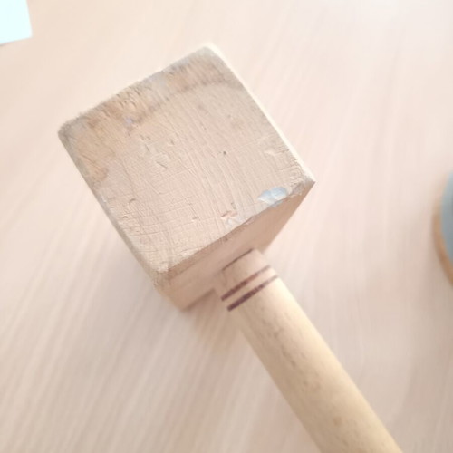 Wooden Beer Pitcher like new with wooden meat hammer gift
