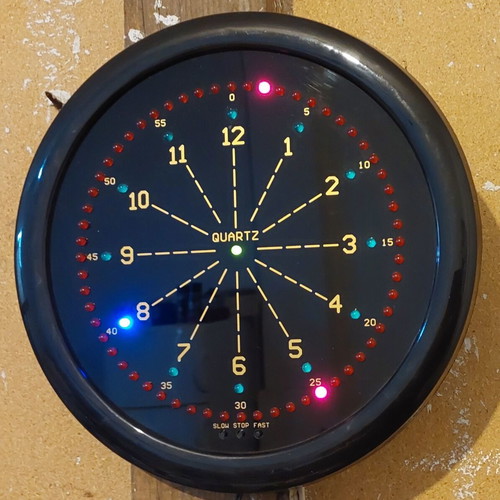 Digital wall clock with analog display new, quartz, handmade