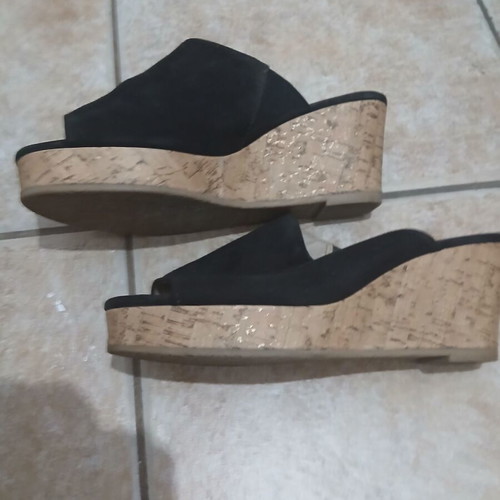 S.Oliver women's black velvet mule shoes, size 41