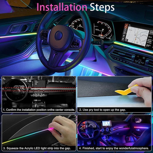 CISSIYOG QCFWDFWD 6-in-1 RGB ambient LED car lighting with smartphone control