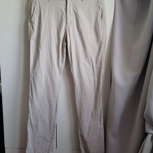 Compass Active men's pants XL cotton/linen like new light beige