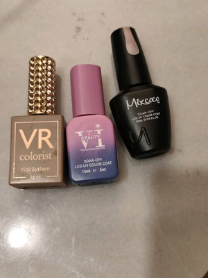 Nail bases like new with Hard gel Mixcoco pink, Liquid acrygel milky, Rubber base VR nude