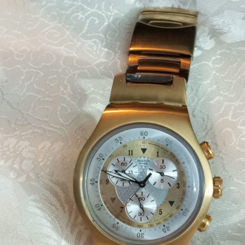 Swatch Golden Chest Irony Chronograph Swiss watch used, rare