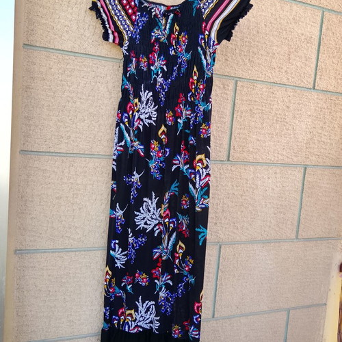 Floral maxi summer dress with smocking