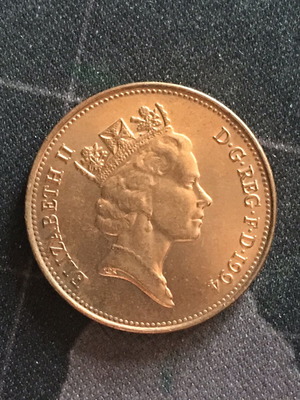 2 Pence Coin England 1994 like new