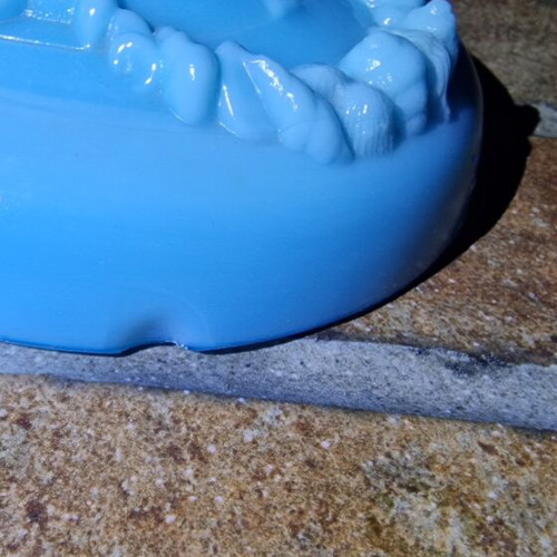Opaline Blue Fontaniera used with small chip, height 16 cm