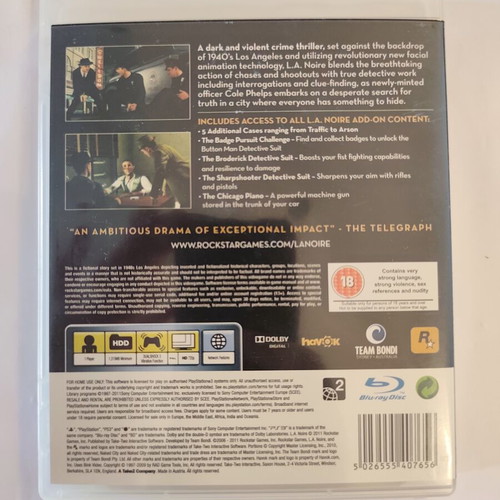 L.A. Noire Complete Edition PS3 like new