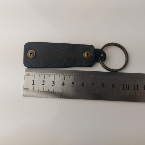 Jack Daniel's Whiskey collector keychain black leather used