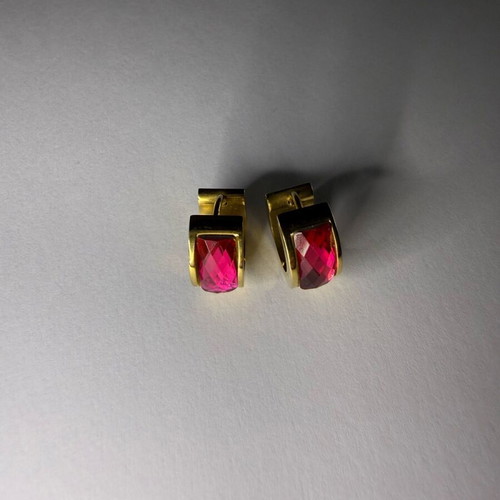 Steel earrings like new, gold-colored