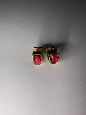 Steel earrings like new, gold-colored