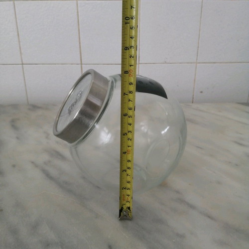 Collectible glass jar "Papagalos Loumidis" like new