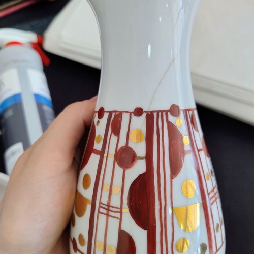 Vintage porcelain vase Jaeger & Co. used, 1950-1960