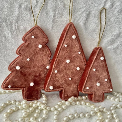 Handmade designer textile Christmas trees for hanging, new