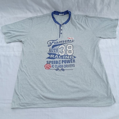 Men's short-sleeve pajama shirt XXL used, white and blue