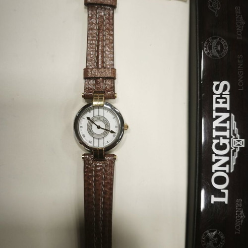 Rodolphe by Longines lady watch new, brown and gold color