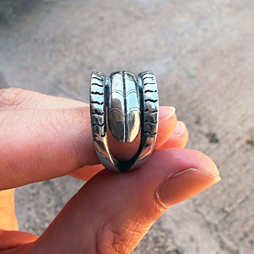Aries Ring Size 61 EU Handmade Tin Silver Color New
