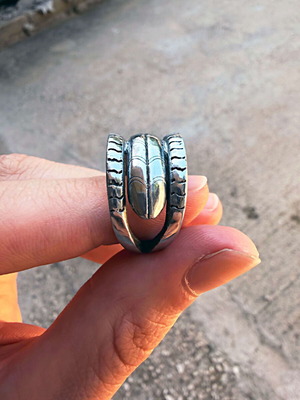 Aries Ring Size 61 EU Handmade Tin Silver Color New