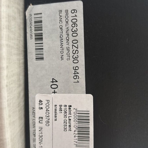 Saint Laurent Paris white leather sneakers size 40.5