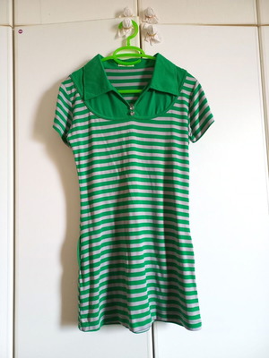 Striped green gray short-sleeve blouse like new, size S