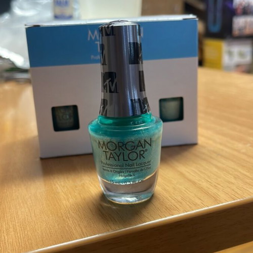 Morgan Taylor Electric Remix Nail Polish 15ml new, bright turquoise