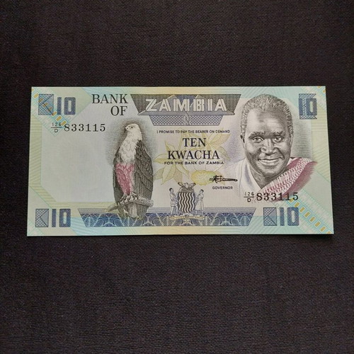 10 Kwacha banknote from Zambia new