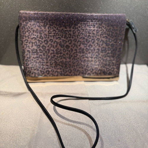 Aldo Elegant Clutch Crossbody Bag Like New Purple Animal Print