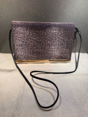 Aldo Elegant Clutch Crossbody Bag Like New Purple Animal Print