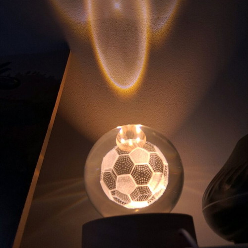 Illuminated crystal ball 3D football design like new
