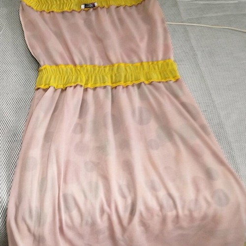 Maxi dress abiye strapless muslin like new, size L multicolor