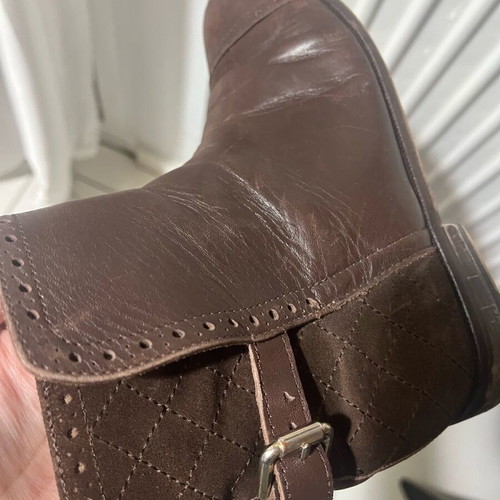 Massimo Dutti leather ankle boots size 35 like new dark brown