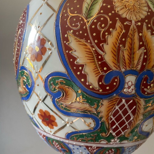 Satsuma vase like new with handmade decoration, large porcelain