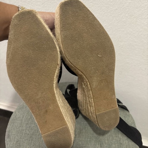 Zara women's espadrilles like new, size 37, black and beige